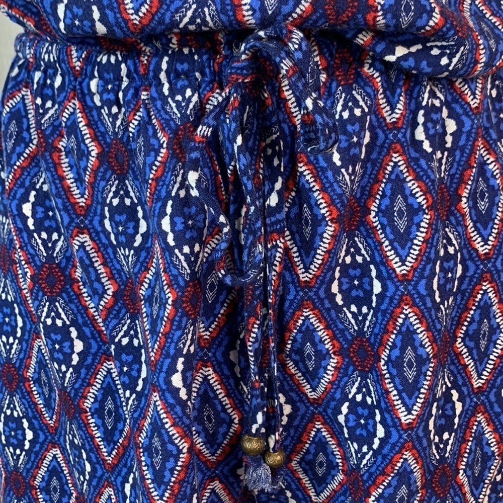 Aeropostale Blue Patterned Ruffled Sleeveless Romper - Picture 4 of 13